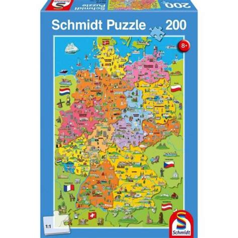 Schmidt Puzzle 200 Pieces Carte De Lallemagne Illustree Puzzles