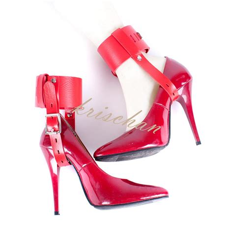 Feet Restraint Sex Toy For High Heeled Shoes Kinky Pu Leather Foot