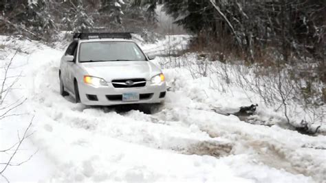 White Subaru Legacy On Snow Youtube