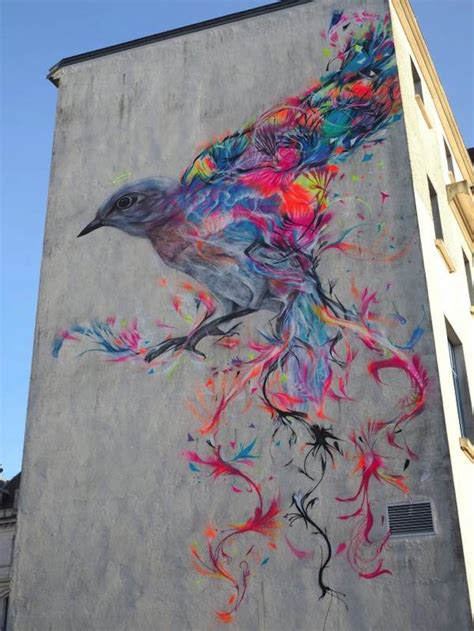 New Large Scale „graffiti Bird Mural By Brazilian Urban Artist L7m In