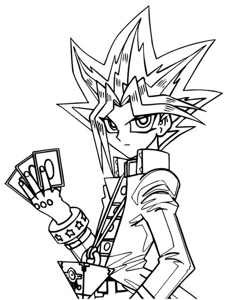Yugi Muto From Yu Gi Oh Coloring Page Download Print Or Color Online For Free