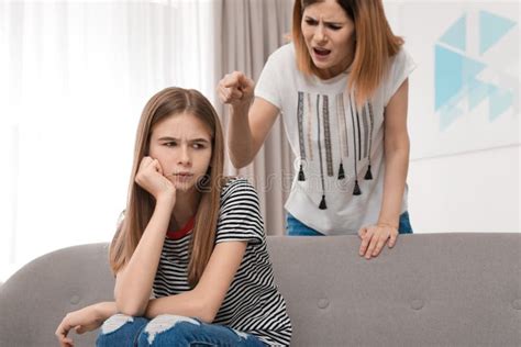 Mother Scolding Her Teenager Daughter Stock Image Image Of Background Problem 145966183