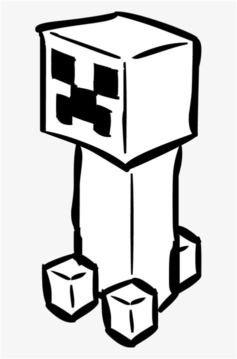 Download Black And White Minecraft Minecraft Cartoon Creeper