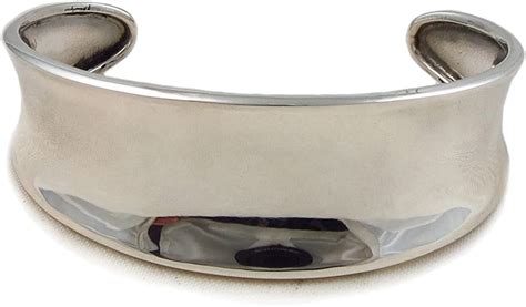 Wide 925 Sterling Silver Cuff Polished Curved Bracelet Uk