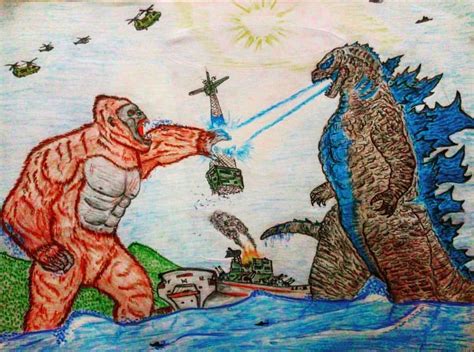 How To Draw Godzilla Vs Kong At Drawing Tutorials