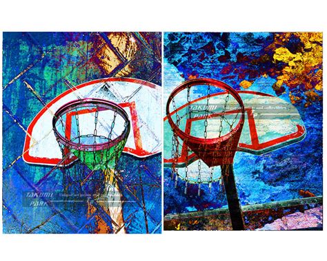Basketball Canvas Wall Art Set Ready To Hang Art Colorful Etsy