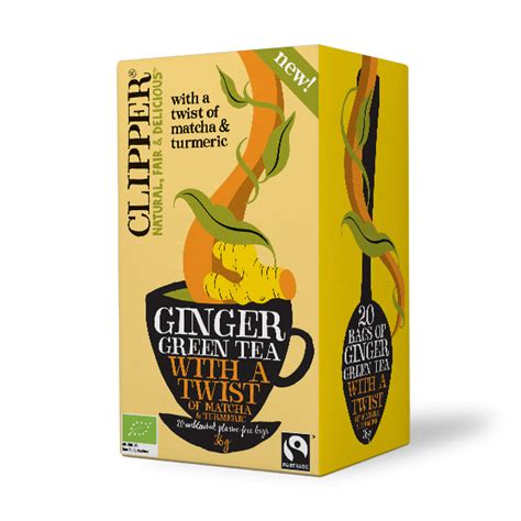 Twist Ginger Matcha Turmeric Organic Green Tea Clipper Teas Nl