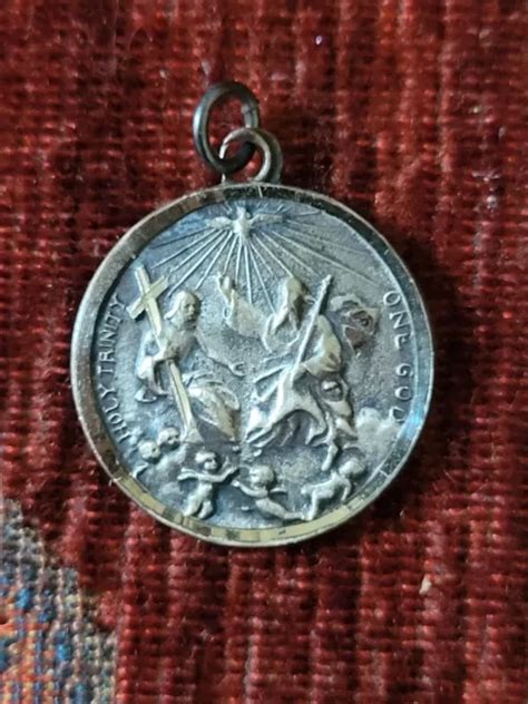 The Holy Trinity Sterling Vintage New Holy Medal Religious France