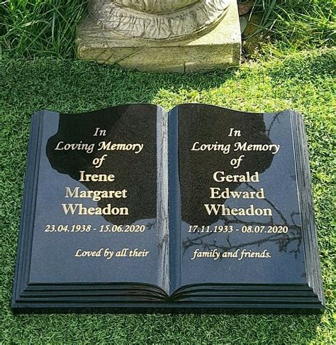 Personalised Granite Open Book Bible Memorial Grave Plaque Cemetery