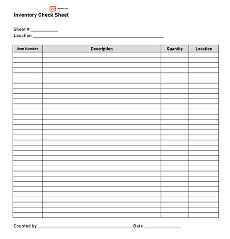 Inventory Checklist Template Free Excel Sheet Word And Pdf