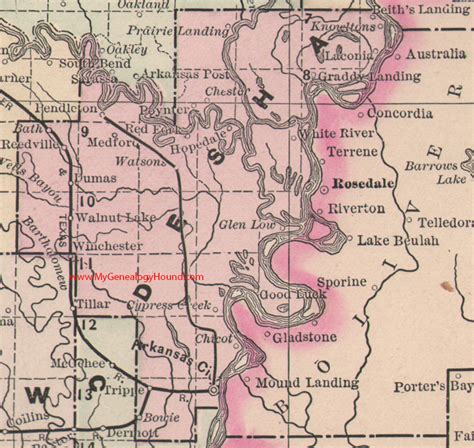 Desha County Arkansas 1889 Map