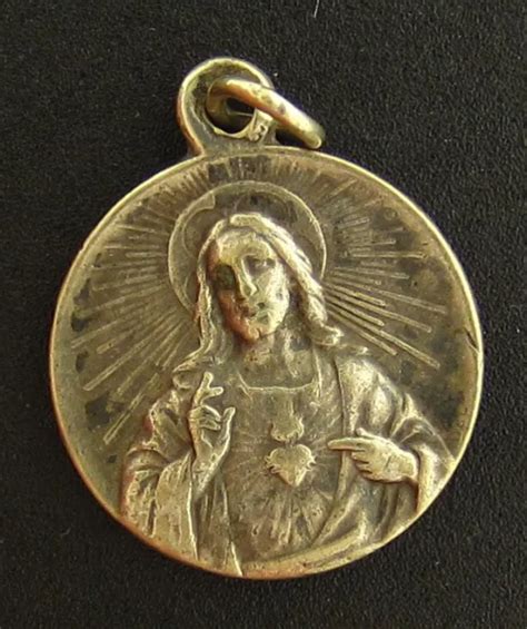 vintage sacred heart of jesus our lady of mount carmel medal catholic signed obc 9 99 picclick