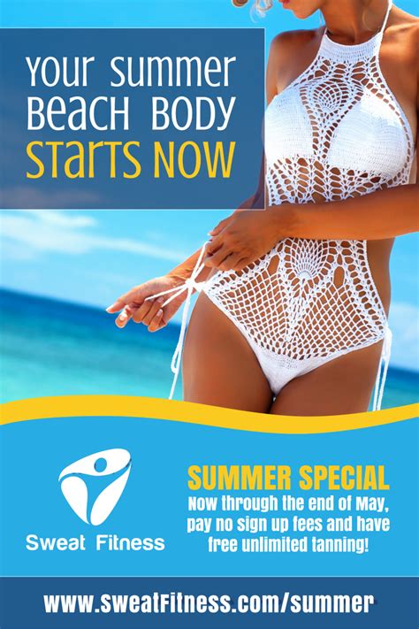 Fitness Beach Body Poster Template Mycreativeshop
