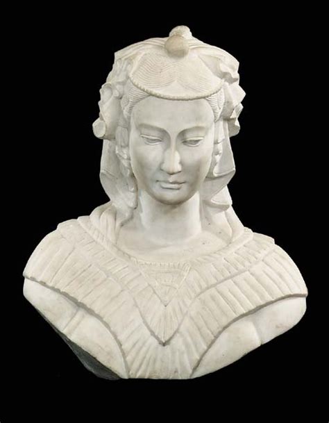 A Carved White Marble Bust Of Cleopatra Second Half 20th Century