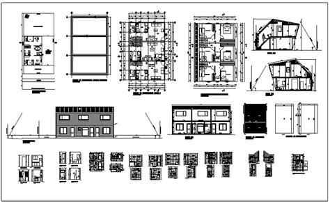 Commercial Building Plan Elevation And Section View Detail Dwg File