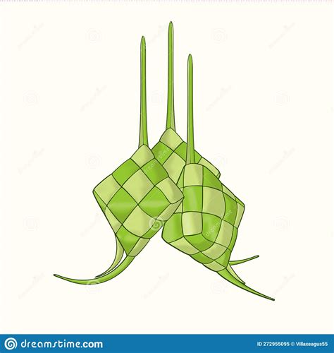 Ketupat Vector Decoration For Aidil Fitri Ramadan Symbol In Flat