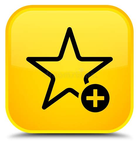 Add To Favorite Icon Special Yellow Square Button Stock Illustration