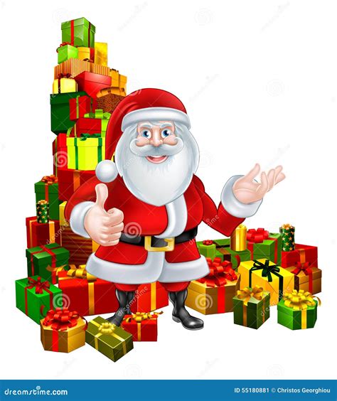 Cartoon Santa And Ts Stock Vector Illustration Of Happy 55180881