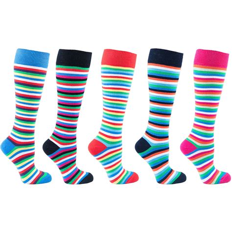 Womens 5 Pair Colorful Argyle Knee High Socks 6018 Socks N Socks Colorful And Funky Socks