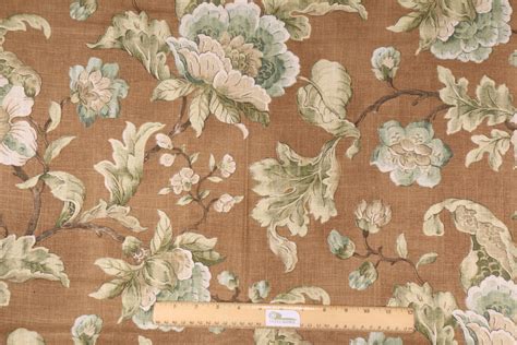 12 Yard Mill Creek Floral Printed Linen Blend Drapery Fabric