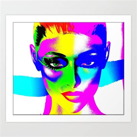 Colorful Pop Art Or Punk Art Image Of A Womans Face Art Print By