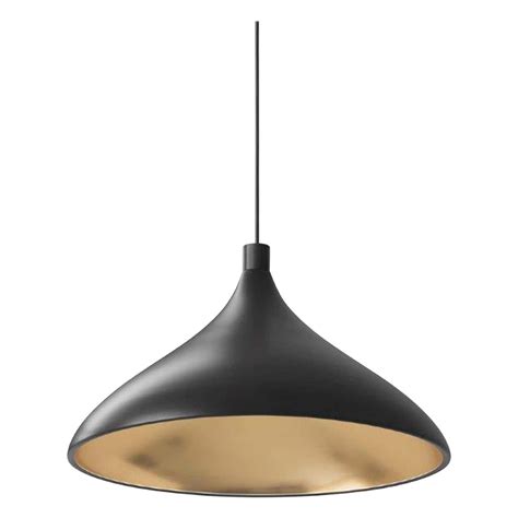 swell xl single wide led pendant lamp in black and brass by pablo designs for sale at 1stdibs