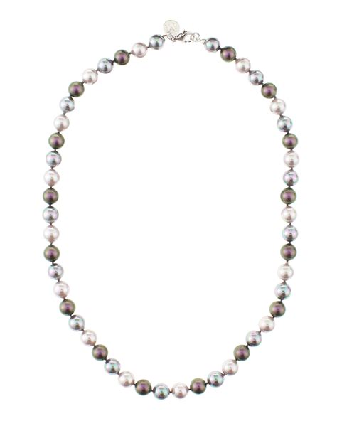 Lyst Majorica Round Multicolor Pearl Necklace