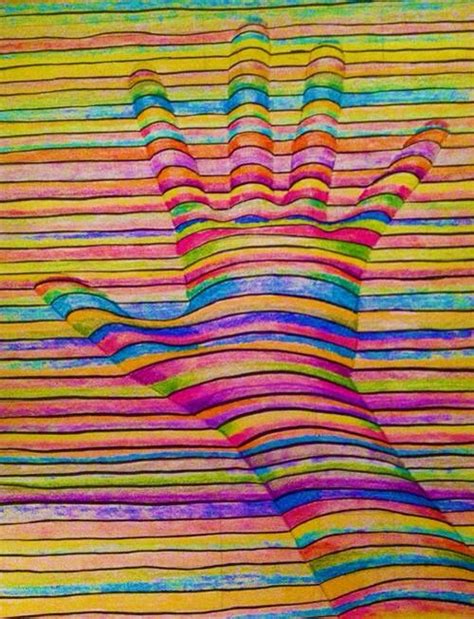 Hand Stripes Vibrant Color Art Elementary Art Projects School Art