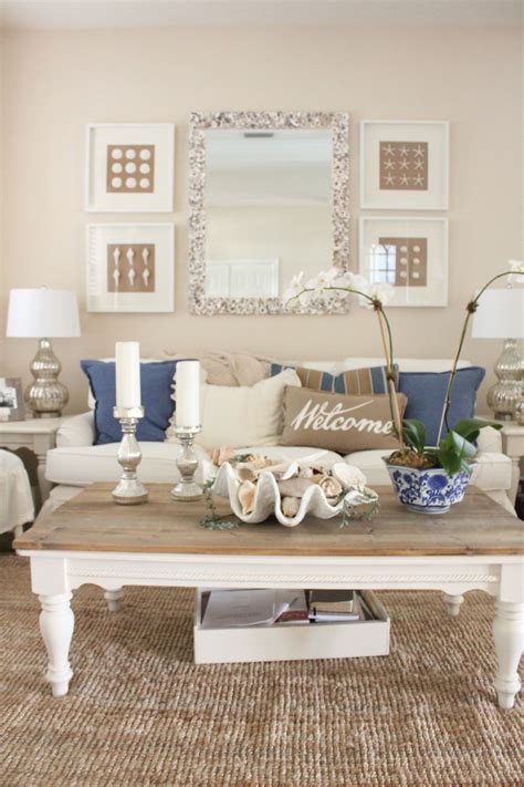 Blue and White Living Room and Dining Room - Starfish Cottage