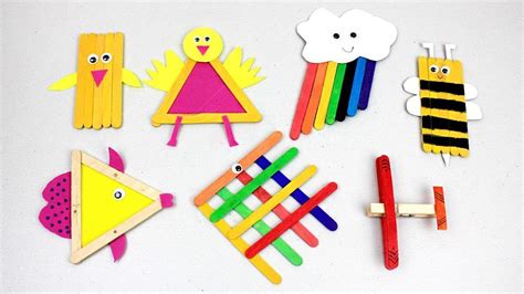 Easy Popsicle Stick Crafts For Kids To Do At Home Youtube