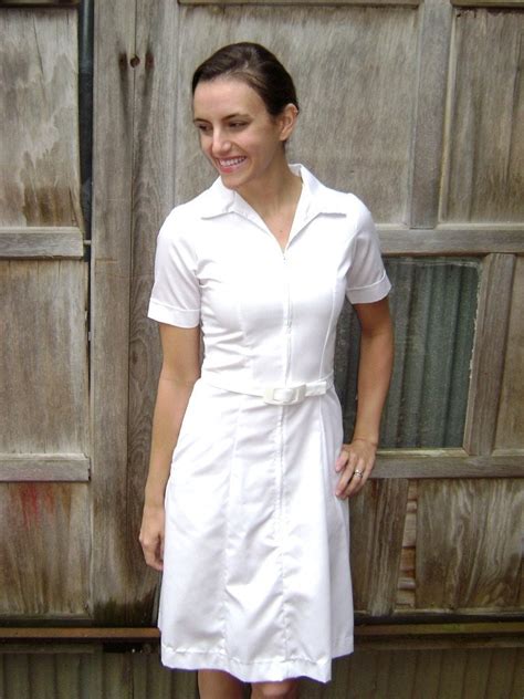 Vintage Someone Call A Doctor White Nurse Uniform