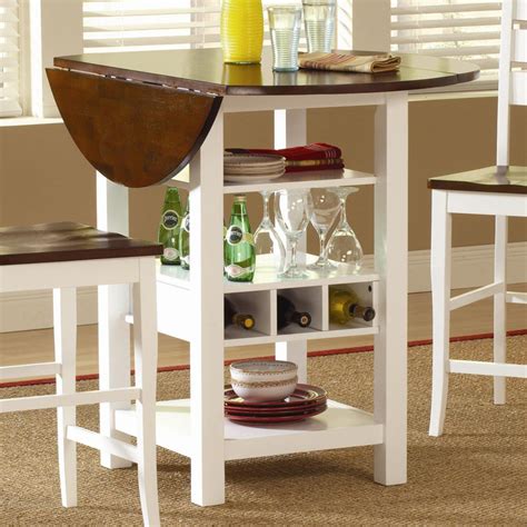 Ridgewood Counter Height Drop Leaf Dining Table With Storage White