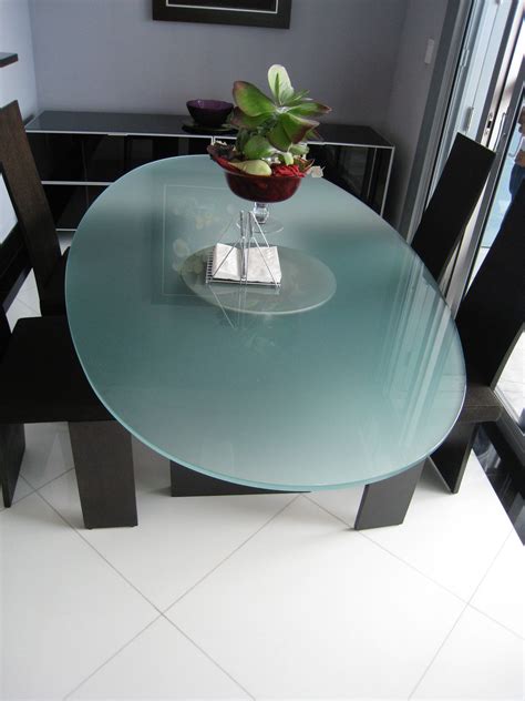 Frosted Glass Dining Room Table