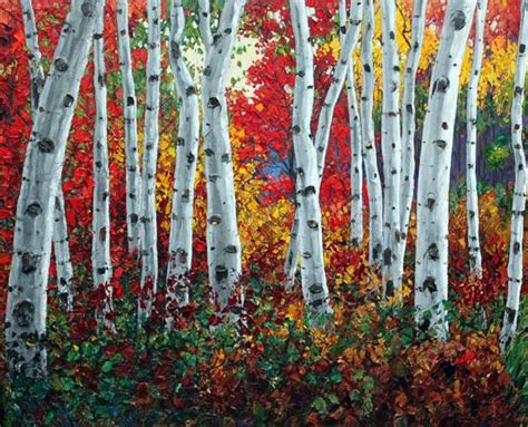 Aspen Paintings And Birch Tree Art By Jennifer Vranes Birches Painting