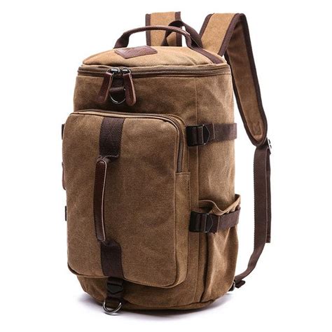 Multifunction Waterproof Canvas Leather Backpack For Men Innovato Design