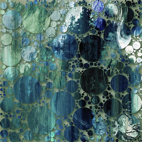 Blue And Green Ornate Decorative Abstract Mixed Media By Georgiana