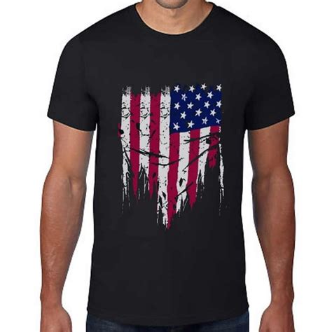 Alltopbargains Mens American Flag T Shirt Distressed Tee 4th July