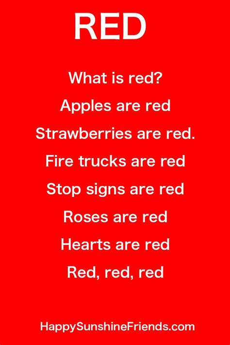 Kids poem - Red color. Ended up a song - https://www.youtube.com/watch
