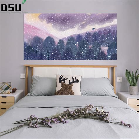 When you need a change, our removable wallpaper simply peels off, making it a great choice. 3D Winter Storm Landscape Bed Headboard Wall Sticker ...