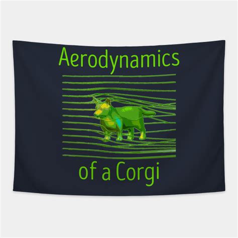 The Aerodynamics Of A Corgi Corgi Aerodynamics Tapestry Teepublic