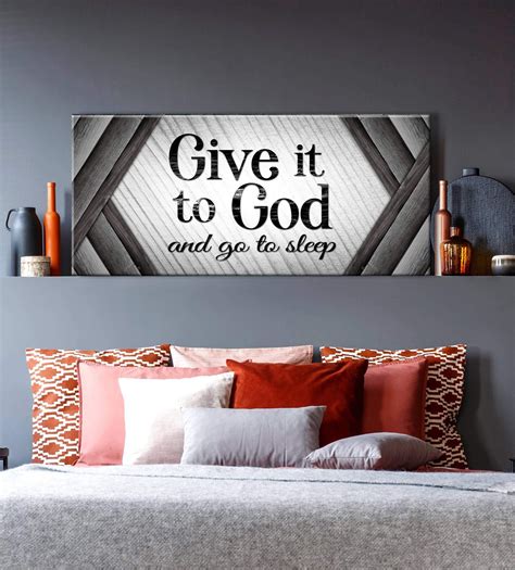 christian wall art give it to god v4 wood frame ready to hang wall decor living room
