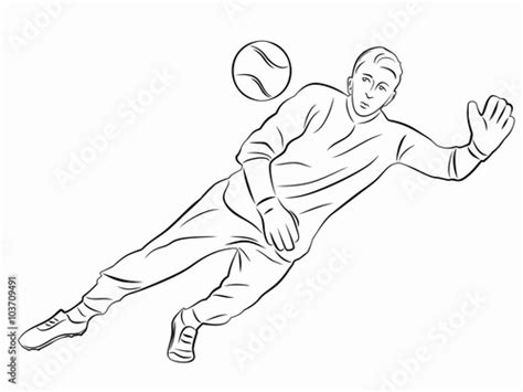 Silhouette Of Soccer Goalie Vector Draw Buy This Stock Vector And