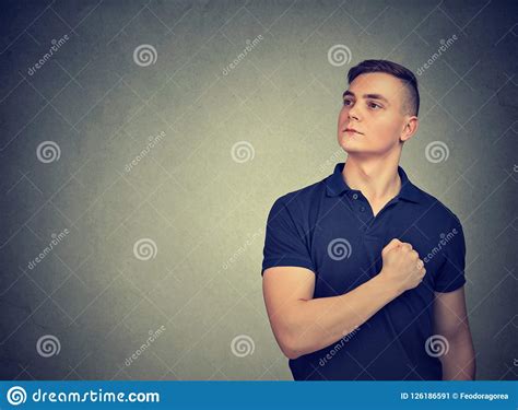 Brave Man With Hand On Chest Stock Image Image Of Esteem Courage