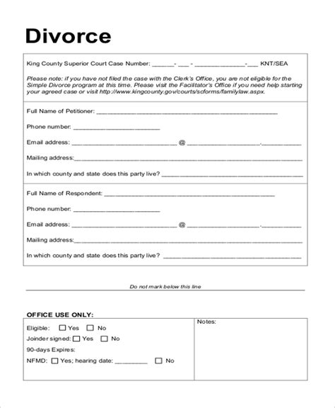 Printable Divorce Forms Michigan