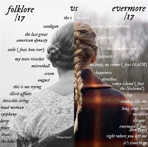 Folklore Vs Evermore Track By Track Rtaylorswift