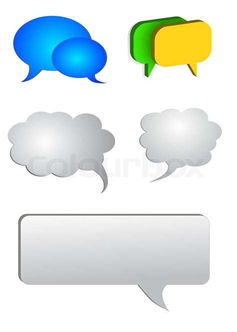 Vector Set Colored Chat Boxes Stock Vector Colourbox