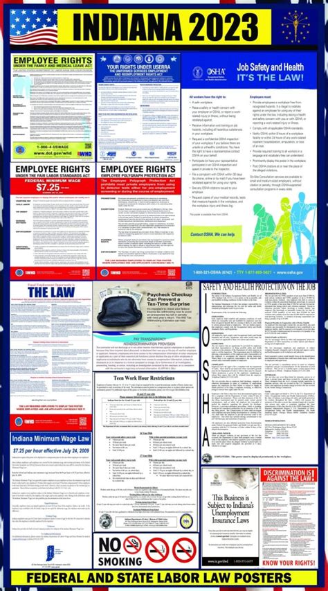 2023 Indiana Labor Law Posters ⭐ State Federal Osha Laborlawhrsigns