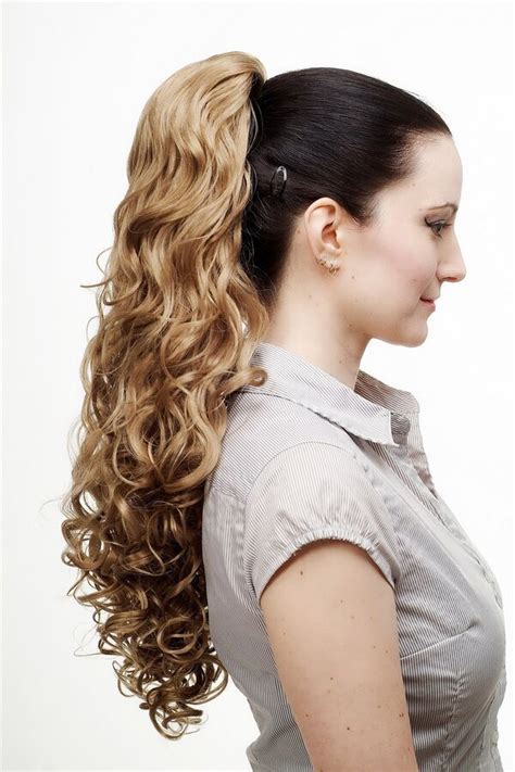 Voluminous Flowing Hair Piece Ponytail Curly Long 60 Cm Blonde N310 16