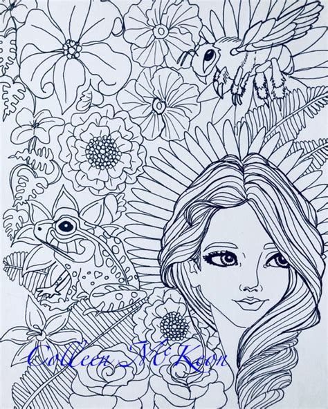 Adult Coloring Page Adult Coloring Book Adult Colouring Etsy