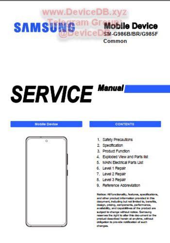 Samsung Galaxy S20 Sm G985f Sm G986b Sm G986br Service Manual